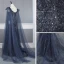 Haut de Gamme Bleu Marine Transparentes Robe De Soirée 2020 Trompette / Sirène Bretelles Spaghetti Sans Manches Perlage Plumes Détachable Watteau Train Volants Dos Nu Robe De Ceremonie