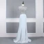 High End Marineblau Durchsichtige Abendkleider 2020 Meerjungfrau Stehkragen Kurze Ärmel Perlenstickerei Sweep / Pinsel Zug Rüschen Rückenfreies Festliche Kleider
