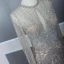 Haut de Gamme Champagne Gris Transparentes Robe De Soirée 2020 Trompette / Sirène Encolure Dégagée Manches Longues Fait main Perlage Train De Balayage Robe De Ceremonie