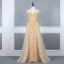 Haut de Gamme Rouge Transparentes Robe De Soirée 2020 Princesse Encolure Dégagée Manches Courtes Perlage Train De Balayage Volants Robe De Ceremonie
