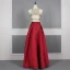 2 Piece Red Gold Satin Evening Dresses  2020 A-Line / Princess Scoop Neck Sleeveless Sequins Beading Floor-Length / Long Ruffle Backless Formal Dresses