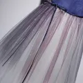 Elegant Kongeblå Suede Selskapskjoler 2020 Prinsesse Kjæreste Uten Ermer Sash Glitter Tyll Lange Buste Ryggløse Formelle Kjoler