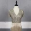 Luxury / Gorgeous Gold Evening Dresses  2020 Trumpet / Mermaid Deep V-Neck Short Sleeve Sash Handmade  Beading Tassel Floor-Length / Long Ruffle Formal Dresses