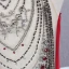 Fashion Red See-through Evening Dresses  2020 Trumpet / Mermaid Scoop Neck Sleeveless Beading Sweep Train Ruffle Formal Dresses