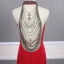 Fashion Red See-through Evening Dresses  2020 Trumpet / Mermaid Scoop Neck Sleeveless Beading Sweep Train Ruffle Formal Dresses