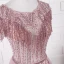 High End Durchsichtige Pink Abendkleider 2020 A Linie Rundhalsausschnitt Ärmel Strass Perlenstickerei Quaste Stoffgürtel Sweep / Pinsel Zug Rüschen Festliche Kleider