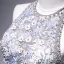 Elegant Grey Evening Dresses  2020 A-Line / Princess Halter Sleeveless Beading Floor-Length / Long Ruffle Backless Formal Dresses