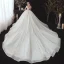 Chic / Belle Champagne La Mariée Robe De Mariée 2020 Robe Boule De l'épaule Manches Courtes Dos Nu Glitter Tulle Appliques En Dentelle Paillettes Perlage Cathedral Train Volants