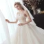Chic / Beautiful Champagne Bridal Wedding Dresses 2020 Ball Gown Strapless Sleeveless Backless Appliques Sequins Beading Glitter Tulle Cathedral Train Ruffle