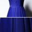 Elegant Royal Blue Satin Evening Dresses  2020 A-Line / Princess See-through Scoop Neck Short Sleeve Beading Floor-Length / Long Ruffle Backless Formal Dresses