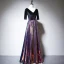 Coloré Multi-Couleurs Daim Robe De Soirée 2020 Princesse V-Cou 1/2 Manches Paillettes Longue Volants Dos Nu Robe De Ceremonie