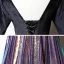 Coloré Multi-Couleurs Daim Robe De Soirée 2020 Princesse V-Cou 1/2 Manches Paillettes Longue Volants Dos Nu Robe De Ceremonie