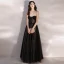 Sexy See-through Black Prom Dresses 2020 A-Line / Princess Sweetheart Sleeveless Beading Floor-Length / Long Ruffle Backless Formal Dresses