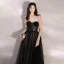 Sexy See-through Black Prom Dresses 2020 A-Line / Princess Sweetheart Sleeveless Beading Floor-Length / Long Ruffle Backless Formal Dresses