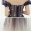 Élégant Violet Dégradé De Couleur Transparentes Robe De Bal 2020 Princesse De l'épaule Gonflée Manches Courtes Étoile Paillettes Glitter Tulle Longue Volants Dos Nu Robe De Ceremonie