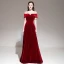 Fashion Red Velour Winter Evening Dresses  2020 A-Line / Princess See-through Square Neckline Short Sleeve Beading Floor-Length / Long Ruffle Backless Formal Dresses