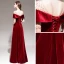Fashion Red Velour Winter Evening Dresses  2020 A-Line / Princess See-through Square Neckline Short Sleeve Beading Floor-Length / Long Ruffle Backless Formal Dresses