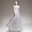 Élégant Gris Été Robe De Soirée 2020 Princesse Bretelles Spaghetti Sans Manches Perlage Appliques En Dentelle Longue Volants Dos Nu Robe De Ceremonie