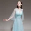 Romantique Bleu Ciel Robe De Soirée Avec Châle 2020 Princesse épaules Sans Manches Perlage Ceinture Longue Volants Dos Nu Robe De Ceremonie