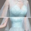 Romantique Bleu Ciel Robe De Soirée Avec Châle 2020 Princesse épaules Sans Manches Perlage Ceinture Longue Volants Dos Nu Robe De Ceremonie