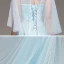 Romantique Bleu Ciel Robe De Soirée Avec Châle 2020 Princesse épaules Sans Manches Perlage Ceinture Longue Volants Dos Nu Robe De Ceremonie