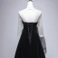 Modest / Simple Black Velour Winter Evening Dresses  2020 A-Line / Princess See-through Scoop Neck Long Sleeve Beading Floor-Length / Long Ruffle Backless Formal Dresses