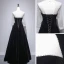 Modest / Simple Black Velour Winter Evening Dresses  2020 A-Line / Princess See-through Scoop Neck Long Sleeve Beading Floor-Length / Long Ruffle Backless Formal Dresses