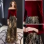 Chic / Belle Bordeaux Robe De Soirée 2019 Princesse De l'épaule Manches Longues Glitter Paillettes Longue Volants Dos Nu Robe De Ceremonie