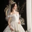 Simple Ivoire Satin La Mariée Robe De Mariée 2020 Princesse De l'épaule Manches Courtes Dos Nu Train De Balayage