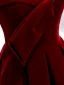 Schlicht Burgunderrot Velour Winter Abendkleider 2020 A Linie Off Shoulder Kurze Ärmel Lange Rüschen Rückenfreies Festliche Kleider