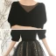 Vintage / Retro Black Suede Evening Dresses  2020 A-Line / Princess Square Neckline Puffy 1/2 Sleeves Glitter Star Tulle Floor-Length / Long Ruffle Backless Formal Dresses