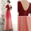 Chic / Beautiful Red Suede Evening Dresses  2020 A-Line / Princess See-through High Neck Puffy Short Sleeve Glitter Tulle Beading Floor-Length / Long Ruffle Backless Formal Dresses