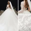 Illusion Ivoire Transparentes Enceinte Robe De Mariée 2020 Empire V-Cou 3/4 Manches Dos Nu Percé Appliques En Dentelle Perlage Chapel Train Volants