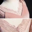 Chic / Beautiful Pearl Pink Winter Suede Evening Dresses  2020 A-Line / Princess V-Neck Long Sleeve Appliques Sequins Floor-Length / Long Ruffle Backless Formal Dresses
