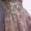 Elegant Purple Selskapskjoler 2020 Prinsesse Kjæreste Uten Ermer Appliques Paljetter Glitter Tyll Feie Tog Buste Ryggløse Formelle Kjoler