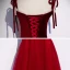 Chic / Beautiful Red Evening Dresses  2020 A-Line / Princess Spaghetti Straps Sleeveless Appliques Flower Beading Floor-Length / Long Ruffle Backless Formal Dresses
