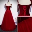 Chic / Beautiful Red Evening Dresses  2020 A-Line / Princess Spaghetti Straps Sleeveless Appliques Flower Beading Floor-Length / Long Ruffle Backless Formal Dresses