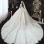 Classic Champagne Winter Wedding Dresses 2020 Ball Gown See-through Scoop Neck 3/4 Sleeve Backless Appliques Lace Beading Cathedral Train Ruffle