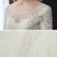 Classic Champagne Winter Wedding Dresses 2020 Ball Gown See-through Scoop Neck 3/4 Sleeve Backless Appliques Lace Beading Cathedral Train Ruffle