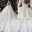 Classic Champagne Winter Wedding Dresses 2020 Ball Gown See-through Scoop Neck 3/4 Sleeve Backless Appliques Lace Beading Cathedral Train Ruffle