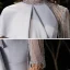 Fashion Silver Charmeuse Evening Dresses  2020 A-Line / Princess High Neck 1/2 Sleeves Beading Sweep Train Ruffle Formal Dresses