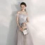 Elegant Lilac Evening Dresses  2020 A-Line / Princess Off-The-Shoulder Short Sleeve Appliques Lace Beading Floor-Length / Long Ruffle Backless Formal Dresses