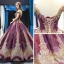 Glitzernden Traube Tanzen Ballkleider 2023 Ballkleid Durchsichtige Eckiger Ausschnitt Kurze Ärmel Applikationen Pailletten Perlenstickerei Lange Rüschen Rückenfreies