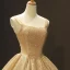 High-end Gold Dancing Prom Dresses 2023 Ball Gown Shoulders Sleeveless Glitter Tulle Floor-Length / Long Ruffle Backless Formal Dresses