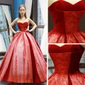 High-end Rød Suede Ballkjoler 2023 Ballkjole Kjæreste Uten Ermer Beading Appliques Paljetter Feie Tog Buste Ryggløse Formelle Kjoler