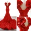 Scintillantes Grape Paillettes Tapis rouge Robe De Soirée 2023 Trompette / Sirène V-Cou Sans Manches Tribunal Train Volants Dos Nu Robe De Ceremonie