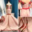 Luxury / Gorgeous Pearl Pink Lace Evening Dresses  2023 Trumpet / Mermaid Off-The-Shoulder Short Sleeve Appliques Embroidered Flower Sash Court Train Ruffle Backless Formal Dresses