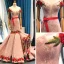 Luxury / Gorgeous Pearl Pink Lace Evening Dresses  2023 Trumpet / Mermaid Off-The-Shoulder Short Sleeve Appliques Embroidered Flower Sash Court Train Ruffle Backless Formal Dresses
