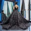 Luxury / Gorgeous Handmade  Beading Black Prom Dresses 2023 Ball Gown Deep V-Neck Sleeveless Appliques Lace Chapel Train Backless Ruffle Formal Dresses