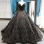 Luxury / Gorgeous Handmade  Beading Black Prom Dresses 2023 Ball Gown Deep V-Neck Sleeveless Appliques Lace Chapel Train Backless Ruffle Formal Dresses